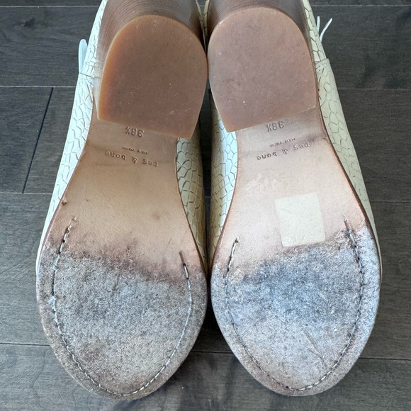 Rag & Bone Harrow Croc Embossed Leather Ankle Boots - Picture 6 of 9